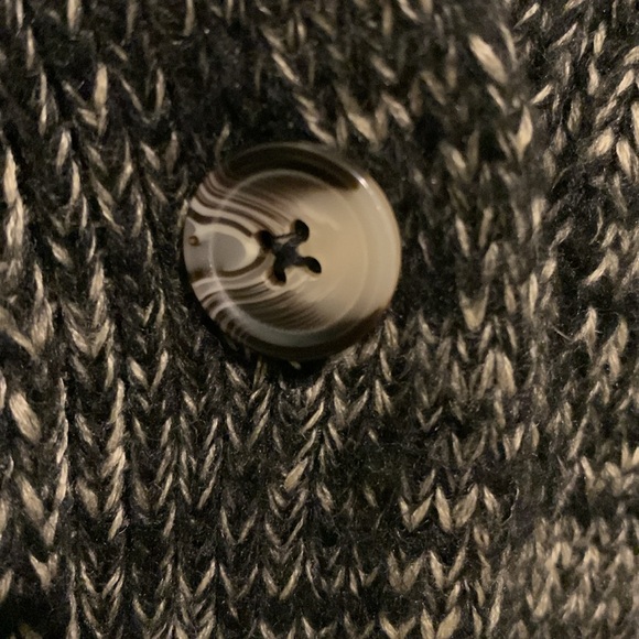 Dex 100% acrylic black/beige hi/lo cardigan. Sz small. VGUC. - Picture 3 of 9